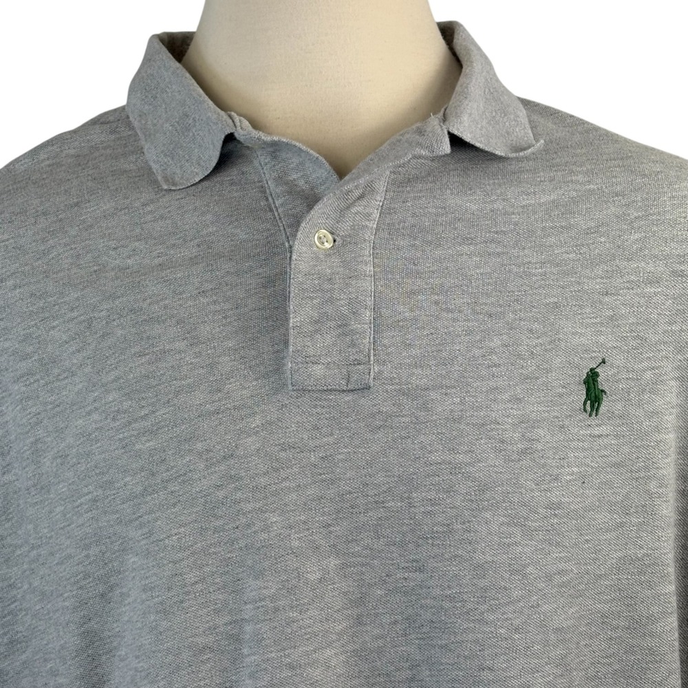 Polo Ralph Lauren Mens 2XB Gray Polo Shirt Classic Fit Short Sleeve - Picture 2 of 7